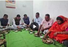 मुख्यमंत्री एवं प्रदेश अध्यक्ष ने हितग्राही के साथ किया भोजन*